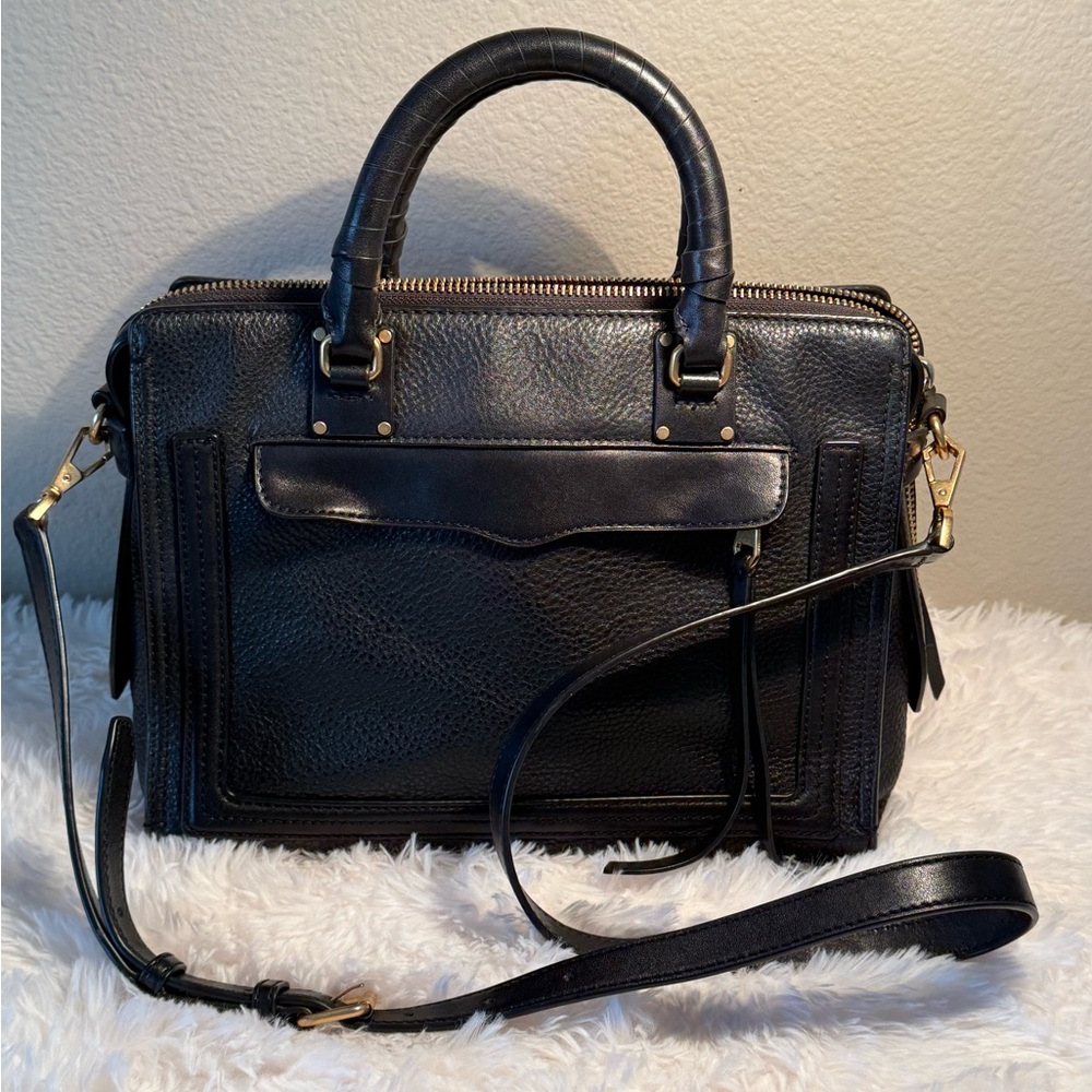 Rebecca Minkoff Black Pebbled Leather Handbag